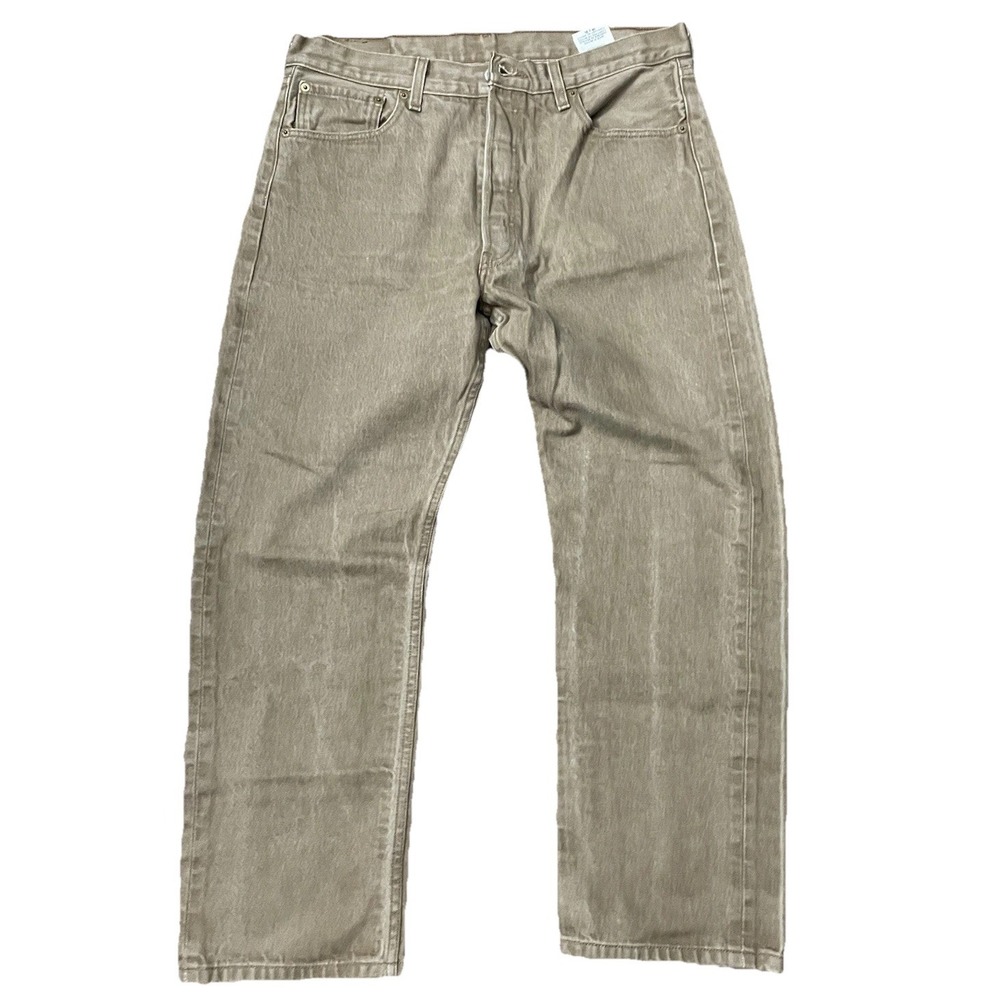 Levis Red Tag 501 Jeans Mens Original Button Fly Color Beige 36x30 Straight Fit